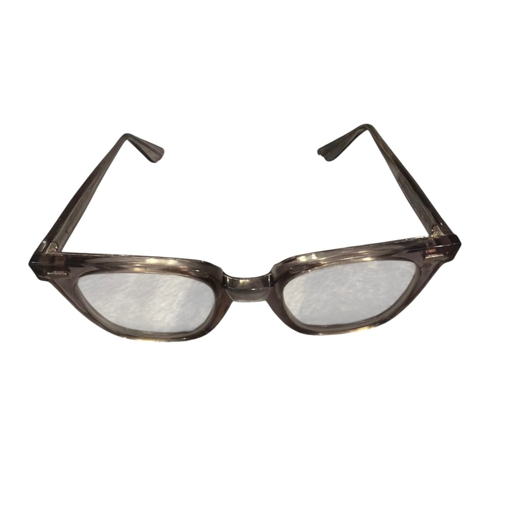 Vintage Norton Safety Frames 48mm Mens Medium Horn Rimmed Glasses Smoke Gray Z87